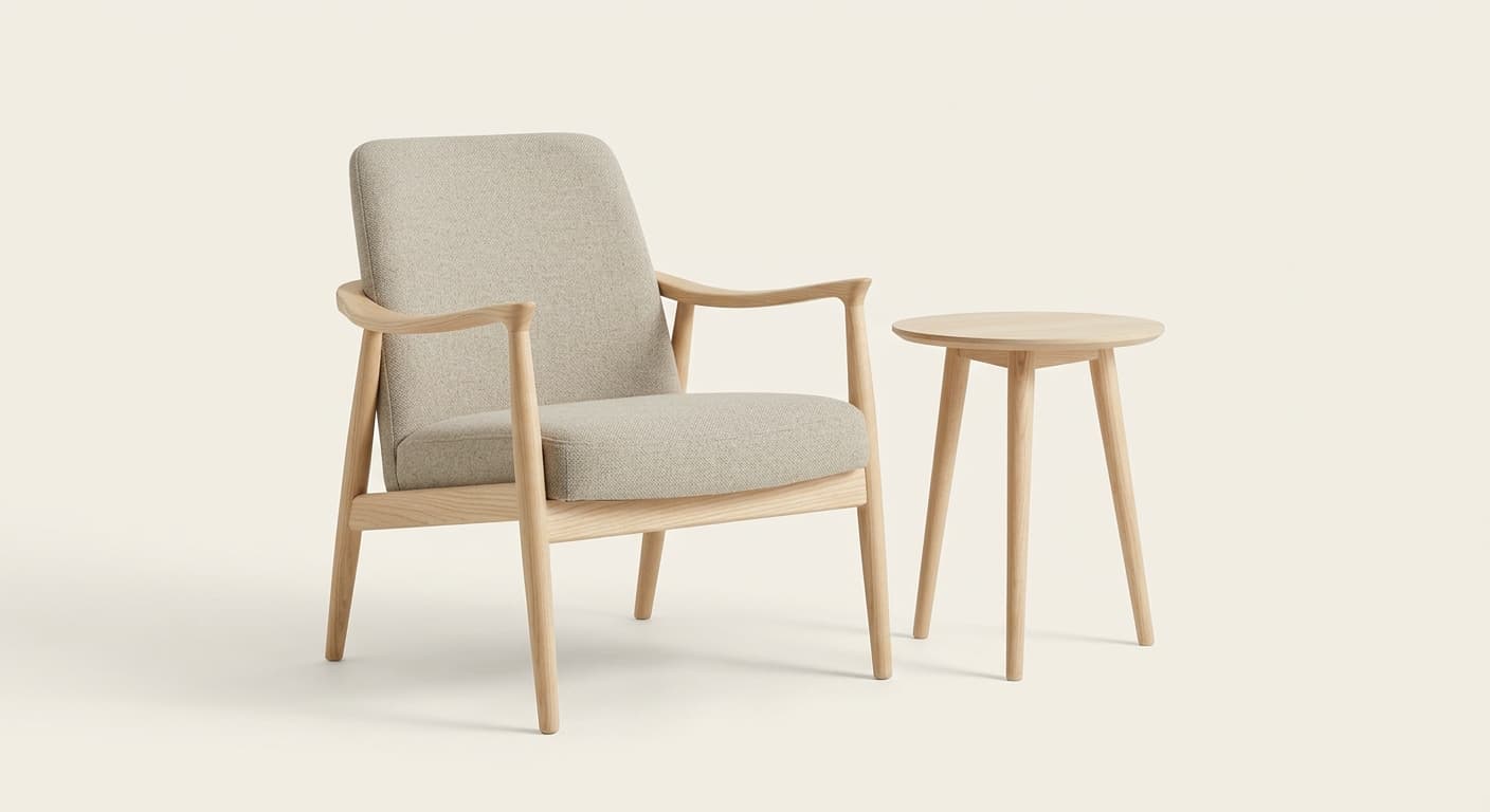 Natural — Light timber, soft shapes